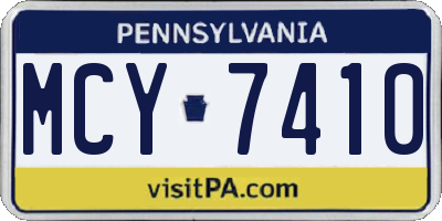 PA license plate MCY7410