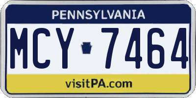 PA license plate MCY7464