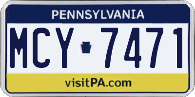 PA license plate MCY7471