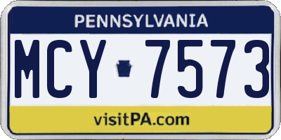 PA license plate MCY7573