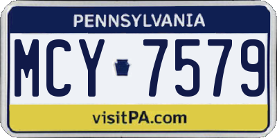 PA license plate MCY7579