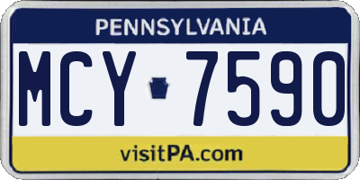 PA license plate MCY7590
