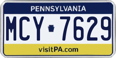 PA license plate MCY7629