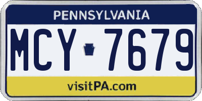 PA license plate MCY7679
