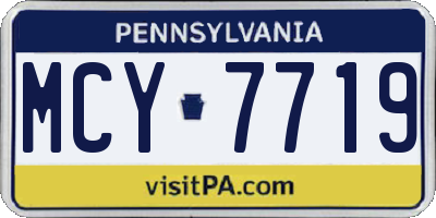 PA license plate MCY7719