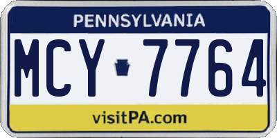 PA license plate MCY7764