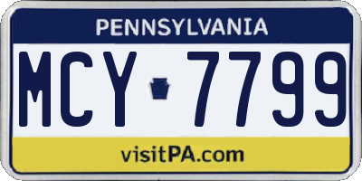 PA license plate MCY7799