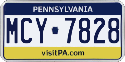 PA license plate MCY7828