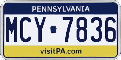PA license plate MCY7836