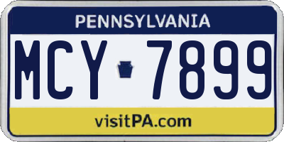 PA license plate MCY7899