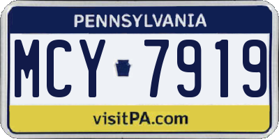 PA license plate MCY7919