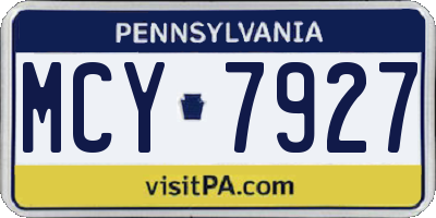 PA license plate MCY7927