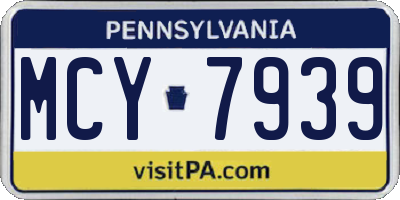 PA license plate MCY7939
