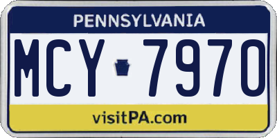 PA license plate MCY7970