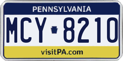 PA license plate MCY8210