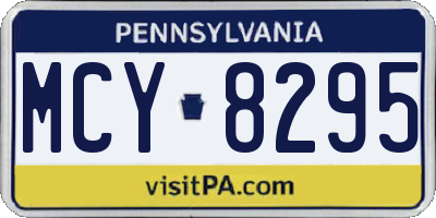 PA license plate MCY8295