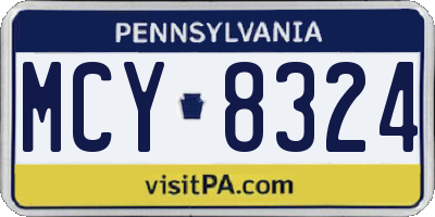 PA license plate MCY8324