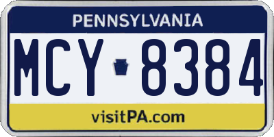 PA license plate MCY8384