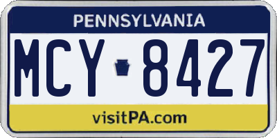 PA license plate MCY8427