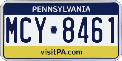 PA license plate MCY8461