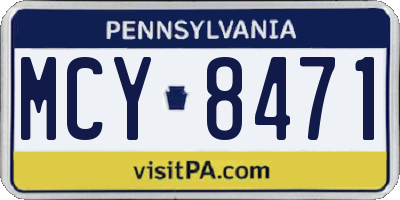 PA license plate MCY8471