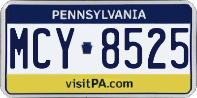 PA license plate MCY8525