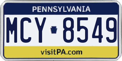 PA license plate MCY8549