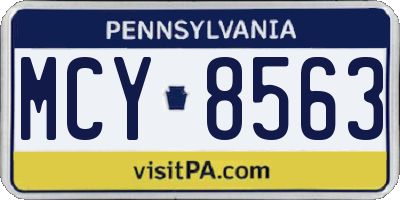 PA license plate MCY8563