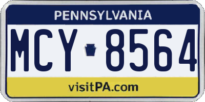 PA license plate MCY8564