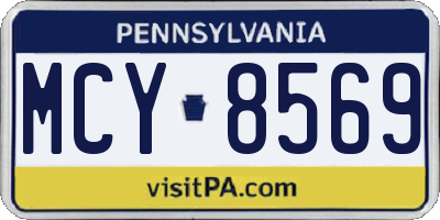 PA license plate MCY8569
