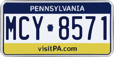PA license plate MCY8571