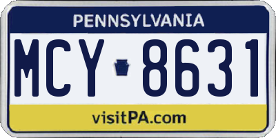 PA license plate MCY8631