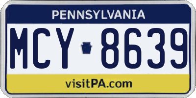 PA license plate MCY8639