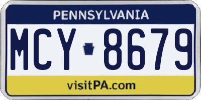 PA license plate MCY8679