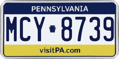 PA license plate MCY8739
