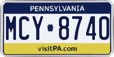 PA license plate MCY8740
