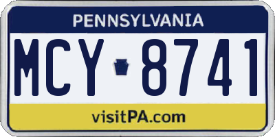 PA license plate MCY8741