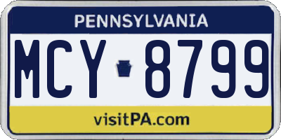 PA license plate MCY8799