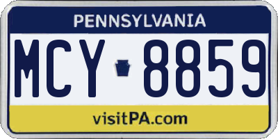 PA license plate MCY8859