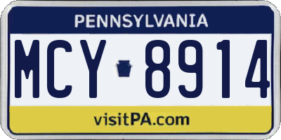 PA license plate MCY8914