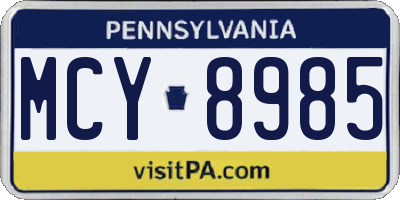 PA license plate MCY8985