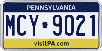PA license plate MCY9021