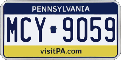 PA license plate MCY9059