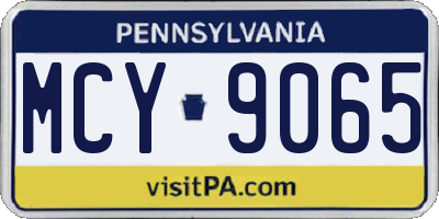 PA license plate MCY9065