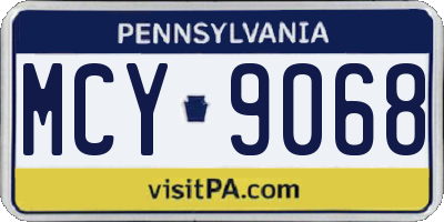 PA license plate MCY9068