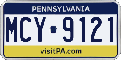 PA license plate MCY9121