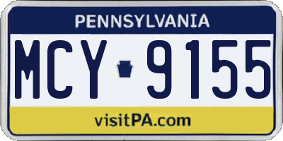 PA license plate MCY9155