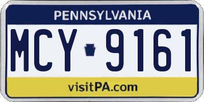 PA license plate MCY9161