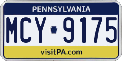 PA license plate MCY9175