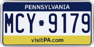 PA license plate MCY9179